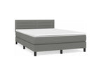 Meublita bed base with mattress, dark grey, 140x200 cm, fabric