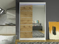 Meublita 149 Oak Wardrobe - White 200x120x58cm Sliding Wardrobe Doors
