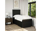 Vertchez bed base with black mattress 90x200 cm fabric