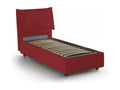 Vertchez Single Bed Storage Bed with Fabric Upholstery Made in Italy Front Opening Suitable for 80x200 cm Mattress Red
