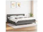 Meublita bed base with mattress, dark grey, 200x200 cm, fabric