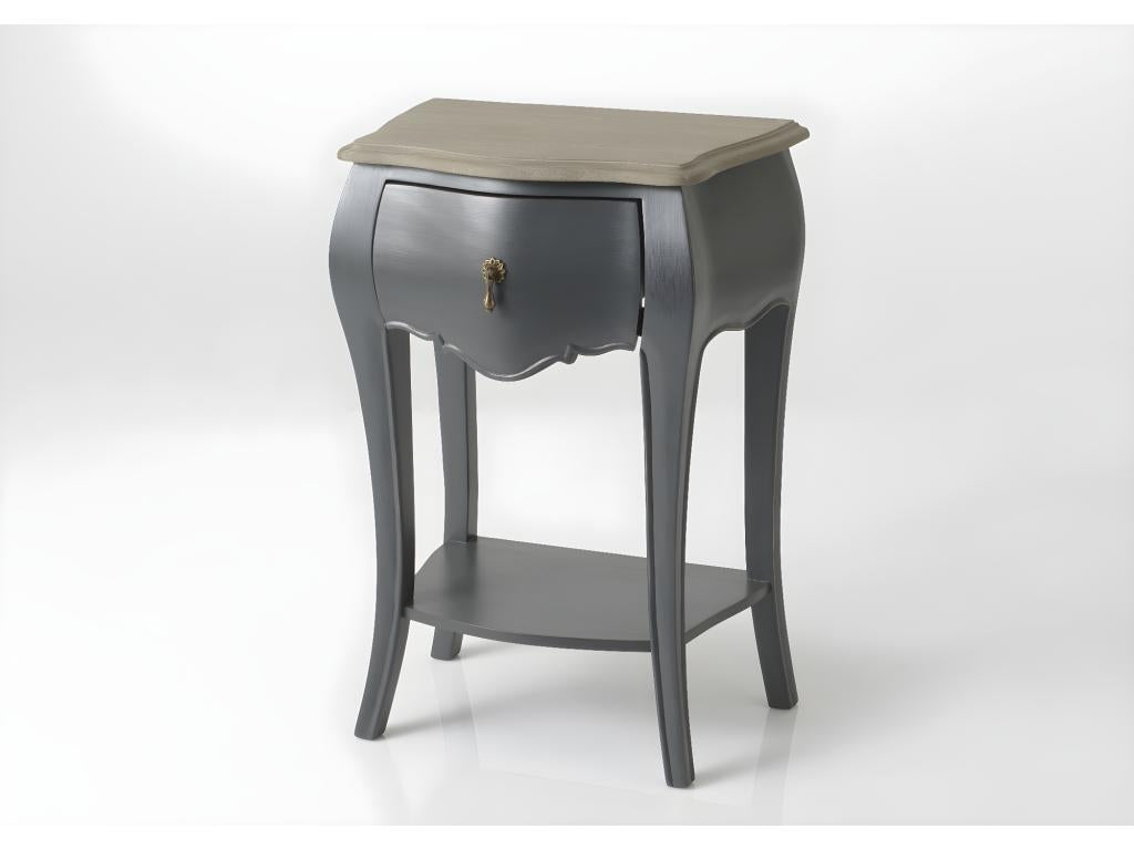 Grey bedside table with 1 drawer Meublita