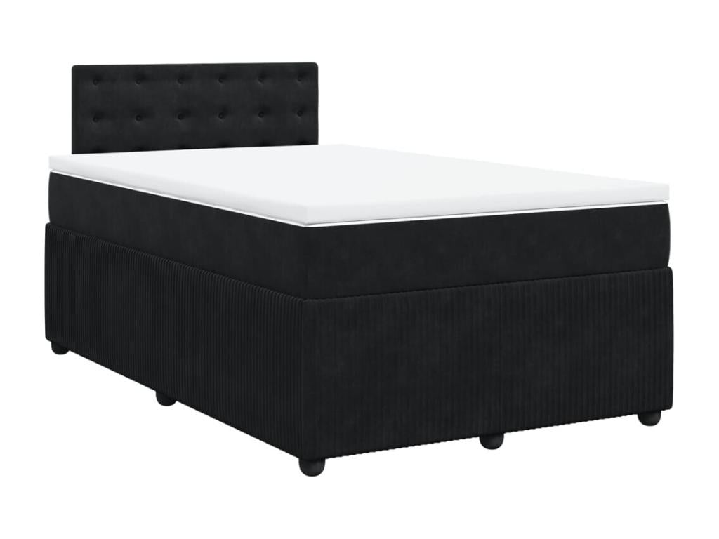 Vertchez bed base with black velvet mattress, 120x200 cm