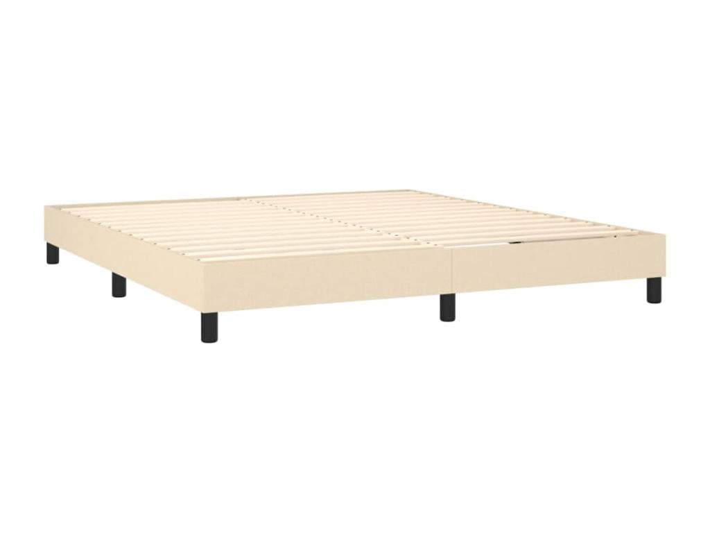 Upholstered bed base with cream mattress 160x200 cm Fabric