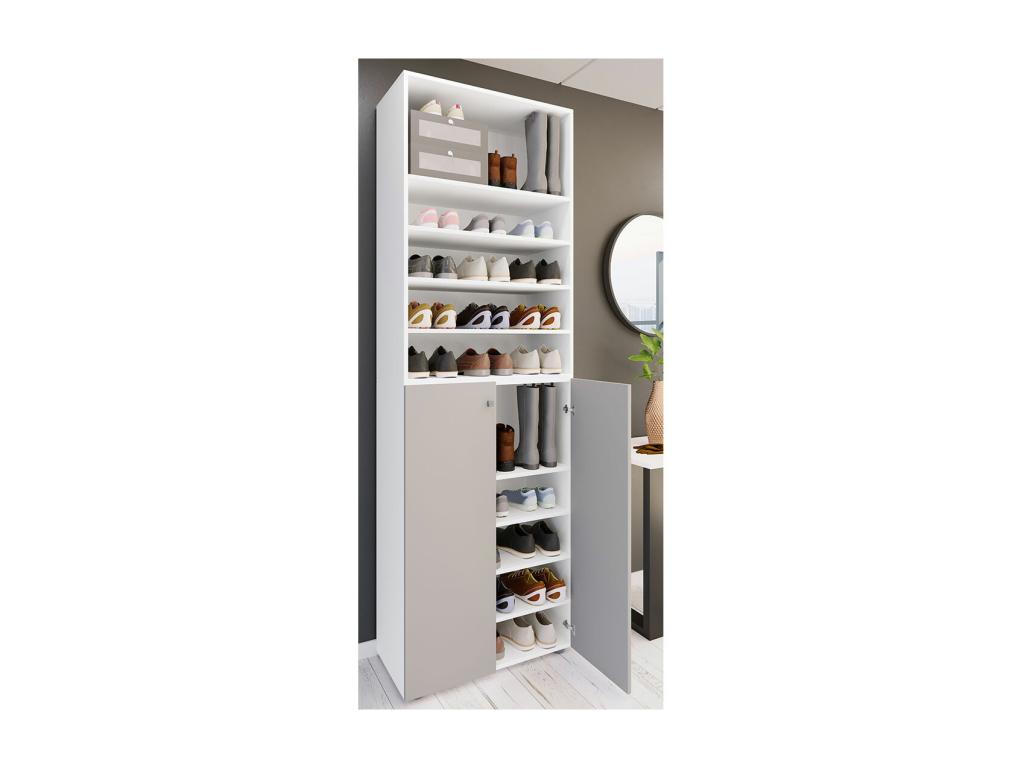 Vertchez XL Wooden Large Shoe Cabinet Large Boot Hallway Furniture Vertchez 10 Compartments White / Grey