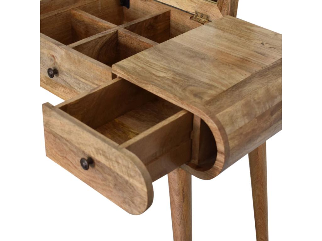 Round Oak-Style Makeup Table