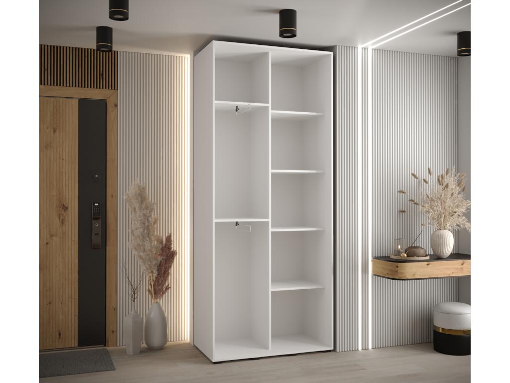 Vertchez 1 Sliding Door Wardrobe 235.2/120/45 2 Doors White/Black/Gold