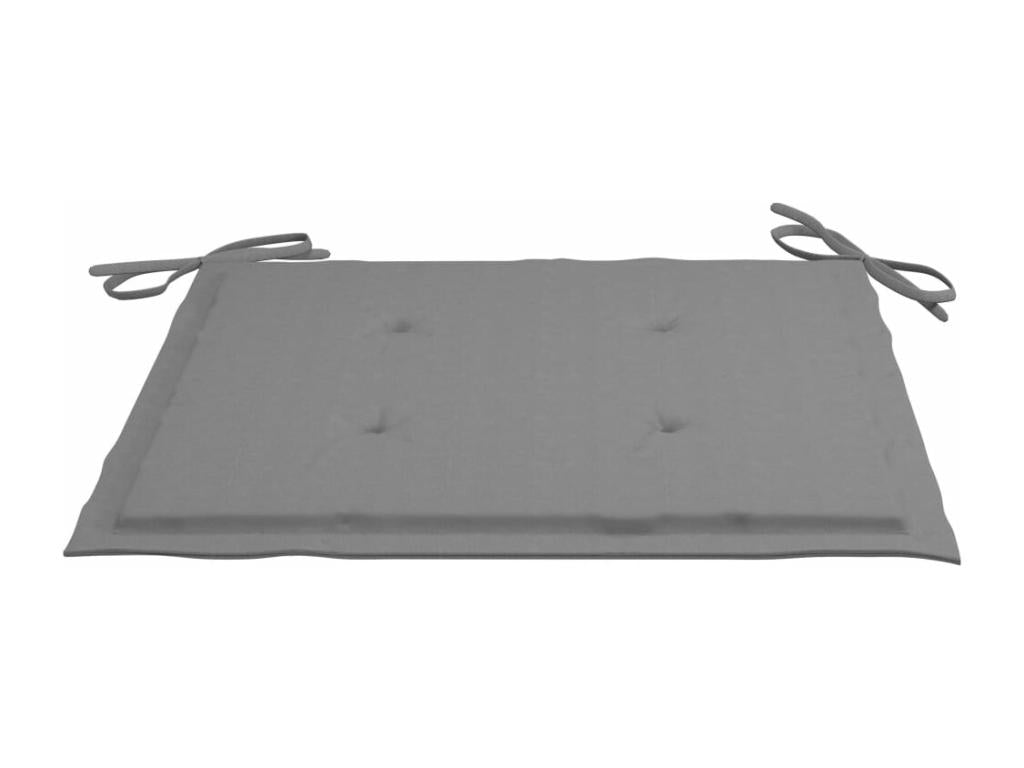 Garden chairs with grey cushions, set of 6, solid teak wood