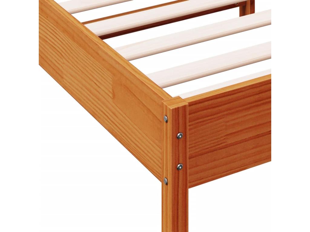 Brown bed frame 75x190 solid pine wood