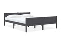 Bed frame without mattress, solid pine wood, grey, 120x200 cm