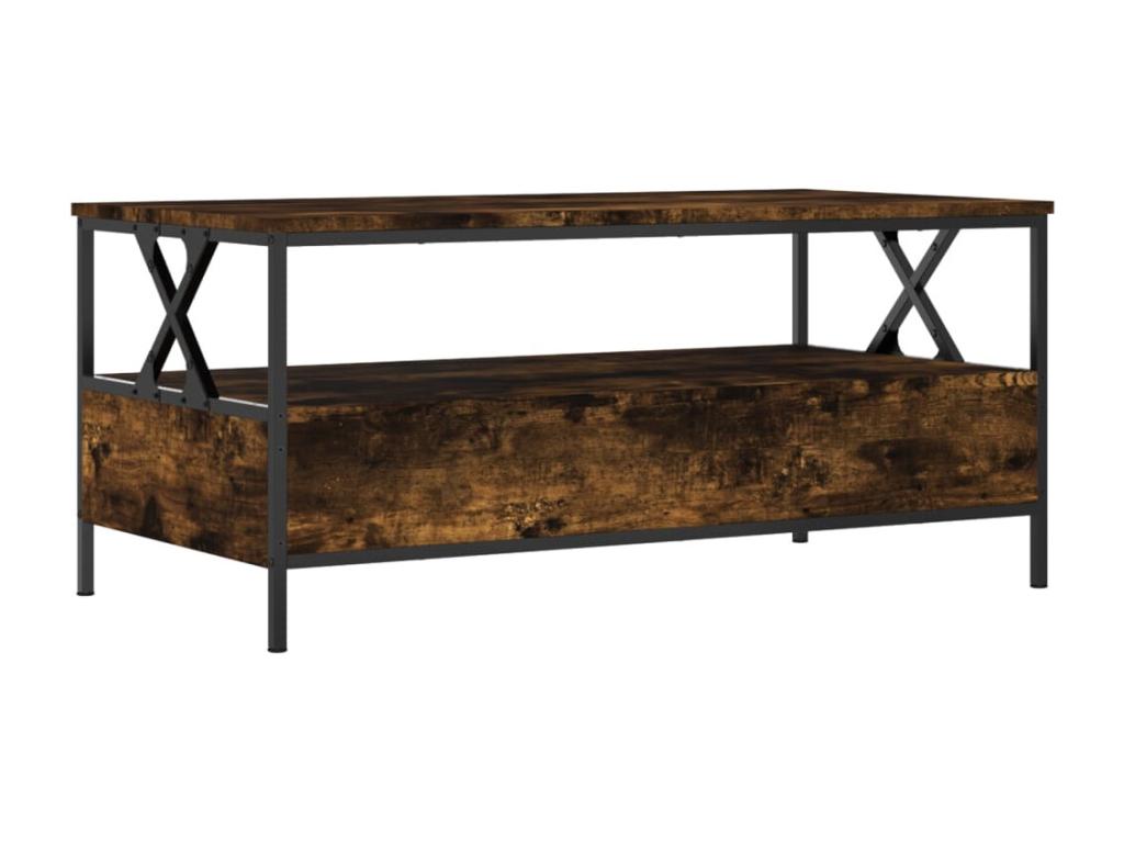 Smoked oak coffee table, 100x51x45 cm, engineered wood