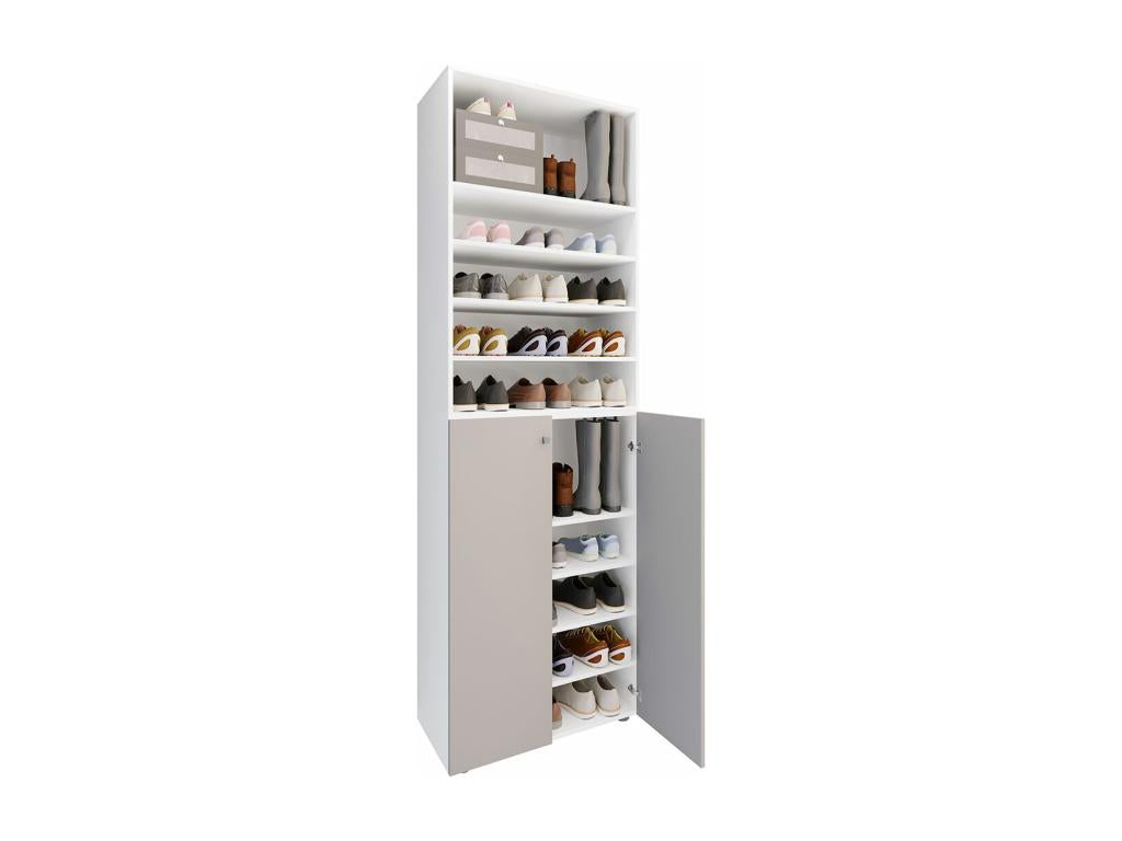Vertchez XL Wooden Large Shoe Cabinet Large Boot Hallway Furniture Vertchez 10 Compartments White / Grey