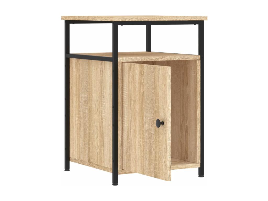 2-piece bedside tables, oak finish, Vertchez, 40x42x60cm, engineered wood