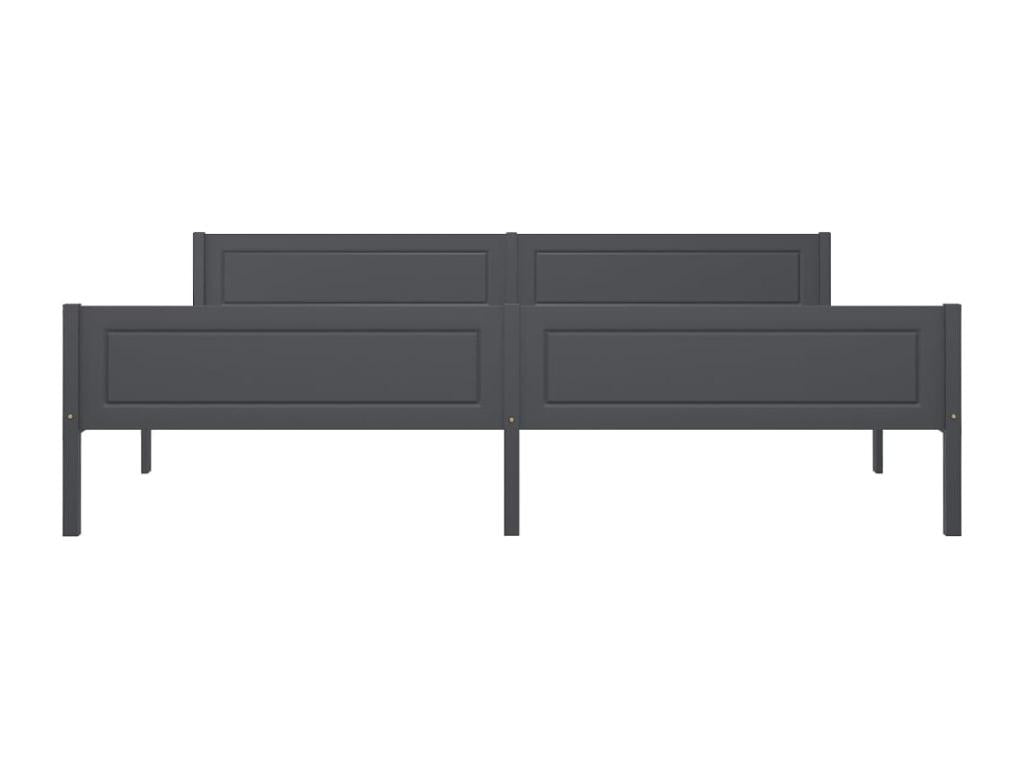 Bed frame without mattress, solid grey pine wood, 200x200 cm