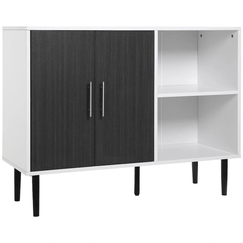 HOMCOM Buffet Cabinet, Storage Sideboard with Adjustable Shelf, Free Standing 2-Door Kitchen Cupboard, Hallway, Grey