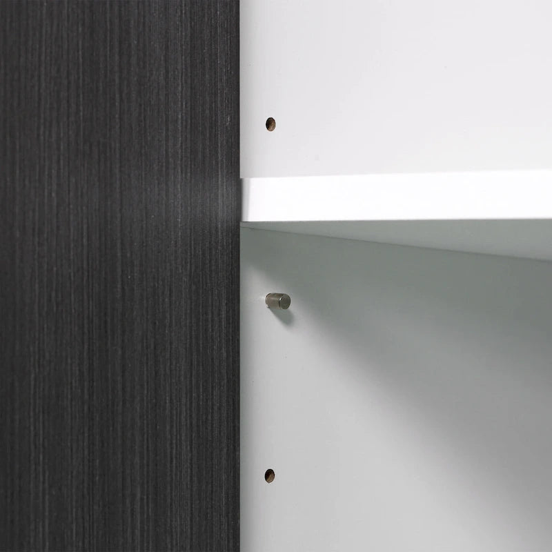 HOMCOM Buffet Cabinet, Storage Sideboard with Adjustable Shelf, Free Standing 2-Door Kitchen Cupboard, Hallway, Grey