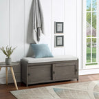 19.3 in.H X 46.85 in.W X 15.35 in.D Wood Storage Bench with Cabinets