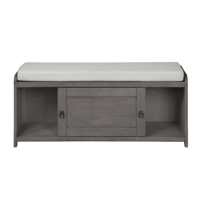 19.3 in.H X 46.85 in.W X 15.35 in.D Wood Storage Bench with Cabinets