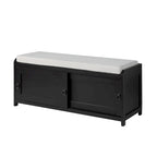 19.3 in.H X 46.85 in.W X 15.35 in.D Wood Storage Bench with Cabinets