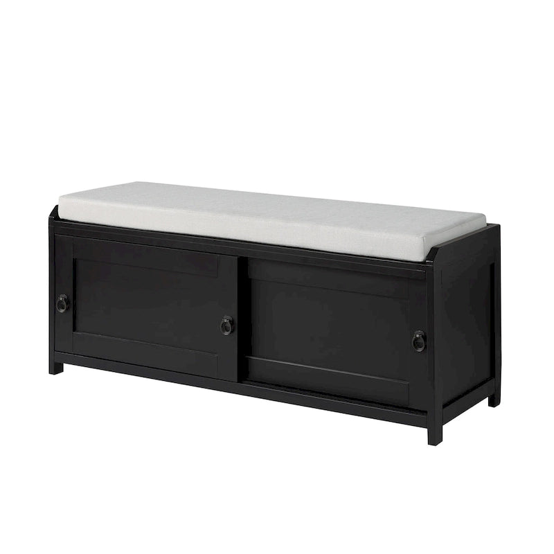 19.3 in.H X 46.85 in.W X 15.35 in.D Wood Storage Bench with Cabinets