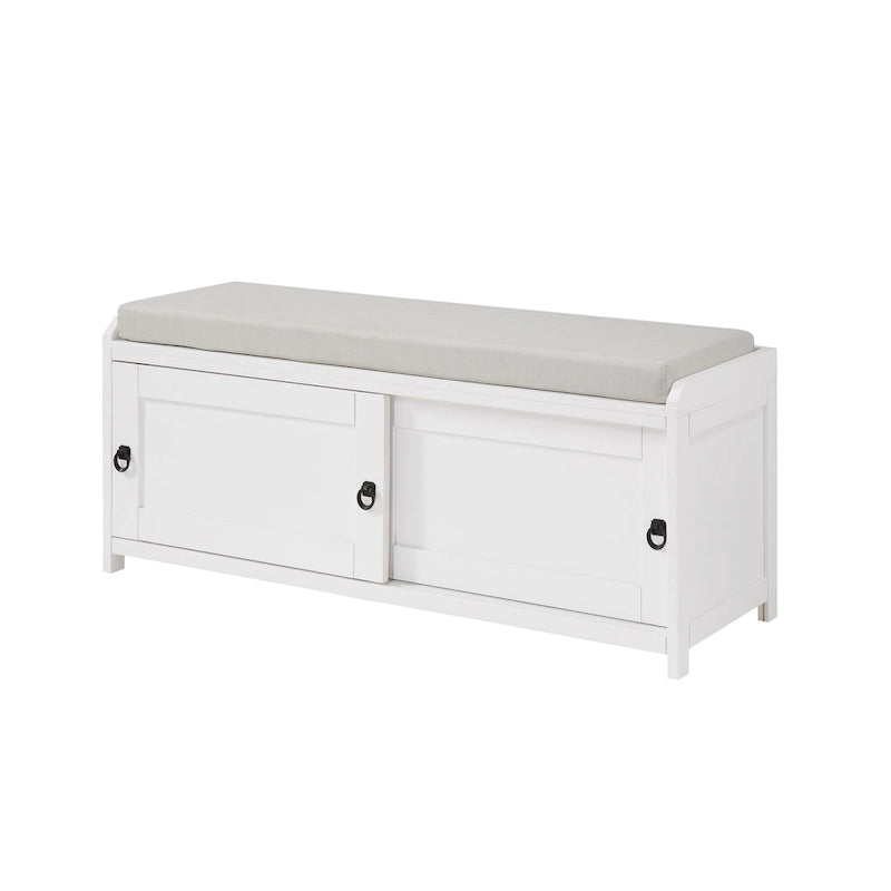 19.3 in.H X 46.85 in.W X 15.35 in.D Wood Storage Bench with Cabinets