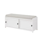 19.3 in.H X 46.85 in.W X 15.35 in.D Wood Storage Bench with Cabinets