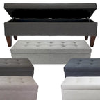 Brooke Corona Upholstered Button-tufted Wood Long Storage Bench