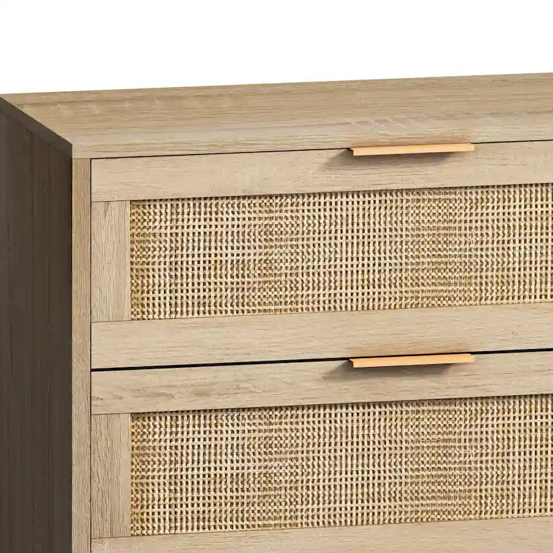 6 Drawers Rattan Storage Cabinet Rattan Drawer,for Bedroom