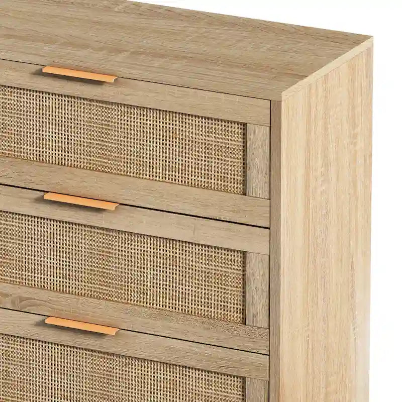 6 Drawers Rattan Storage Cabinet Rattan Drawer,for Bedroom
