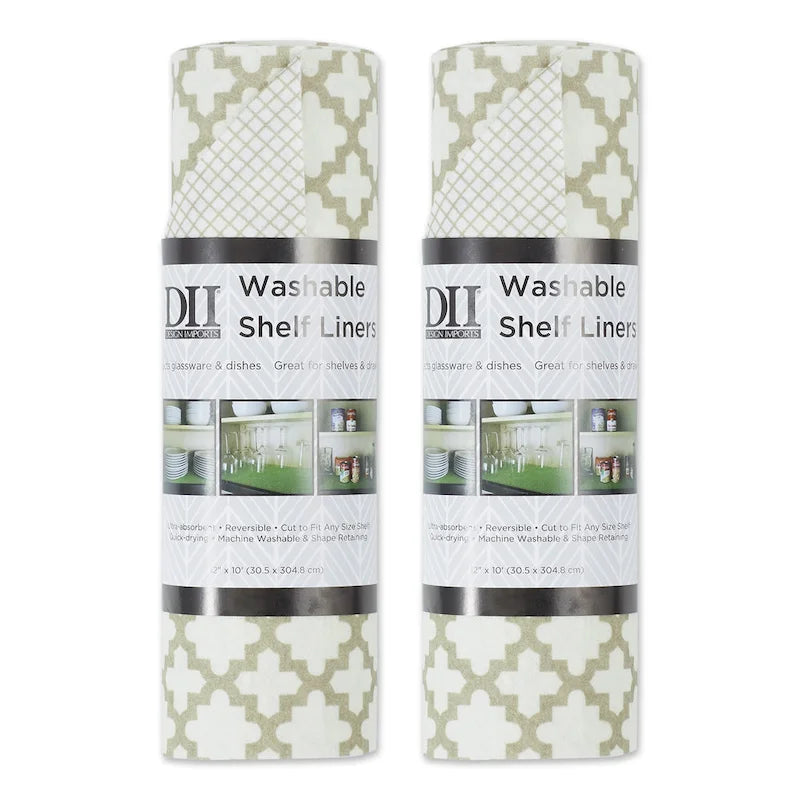 DII Grey Lattice Shelf Liner (Set of 2)