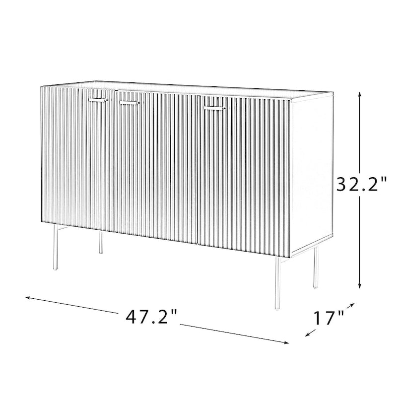 Anthedon Multifunctional 47 Buffet Sideboard Cabinet with 3 Doors by HULALA HOME