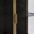 Brynlee 36-inch Gunmetal and Brass Finished Iron and Glass 2-Door Sideboard