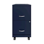 Space Solutions 18 2 Drawer Mobile Smart Vertical File Cabinet, Navy