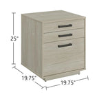 Wood File Cabinet in Whitewashed Grey and Black