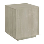 Wood File Cabinet in Whitewashed Grey and Black