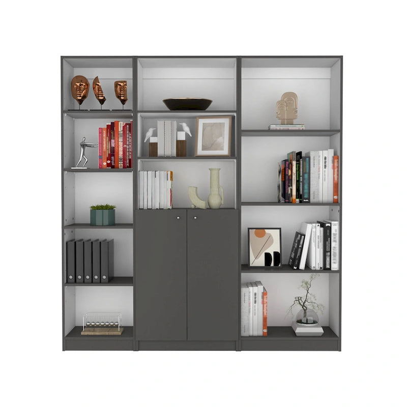 Kenyon 67 Wide 5-Shelf and Cabinet Bookcase Set of 3
