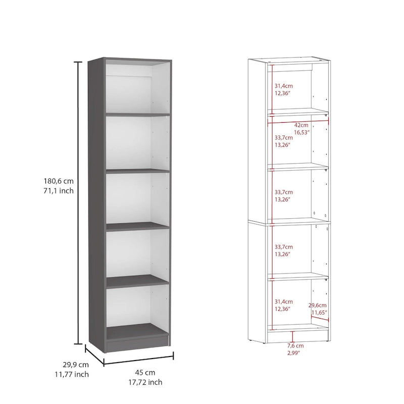 Kenyon 67 Wide 5-Shelf and Cabinet Bookcase Set of 3