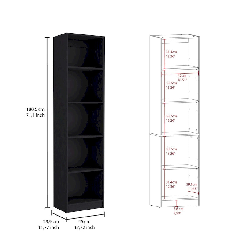 Kenyon 67 Wide 5-Shelf and Cabinet Bookcase Set of 3