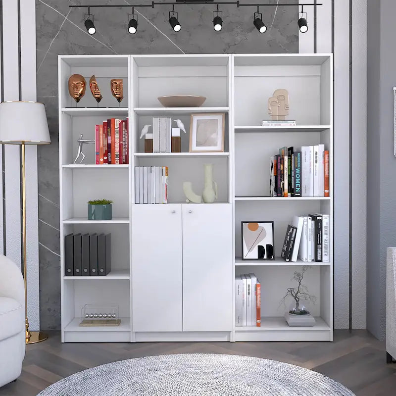Kenyon 67 Wide 5-Shelf and Cabinet Bookcase Set of 3