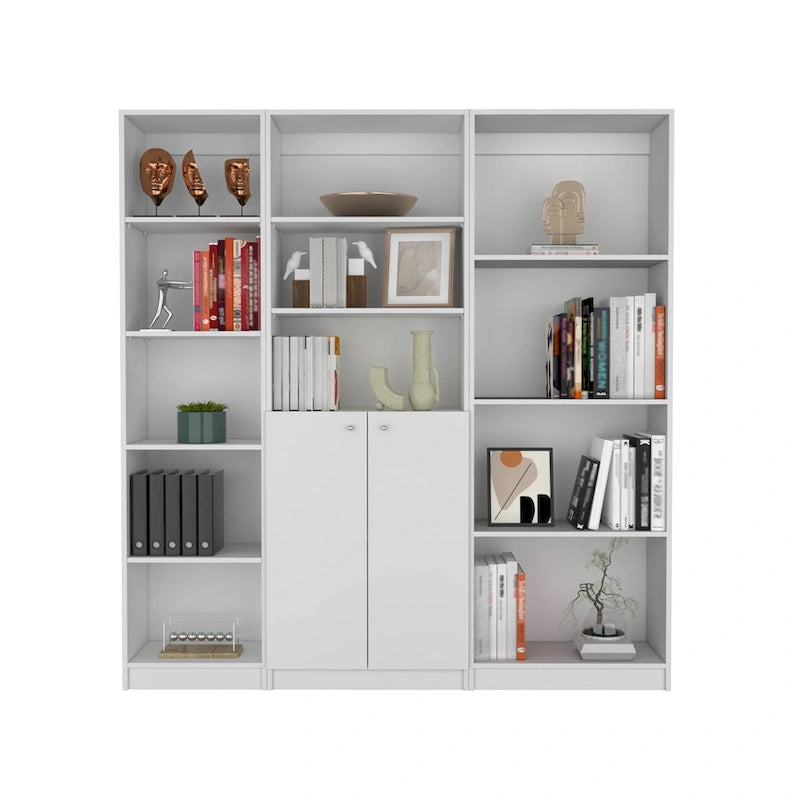 Kenyon 67 Wide 5-Shelf and Cabinet Bookcase Set of 3