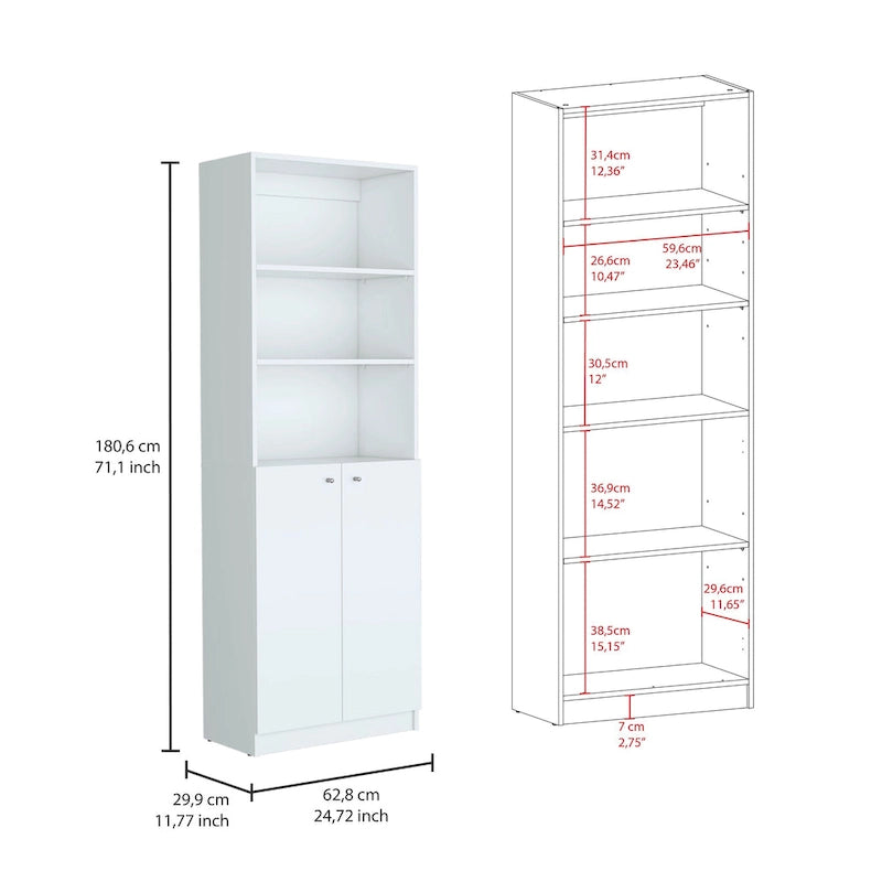 Kenyon 67 Wide 5-Shelf and Cabinet Bookcase Set of 3
