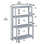 NewRidge Solid Wood Dunnsville 4-Tier Stepback Shelf, Bookcase