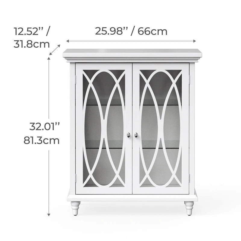 Teamson Home Florence 25.98 x 32.01 Floor Cabinet, White - 26L x 12.5W x 32H