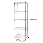 5-Tier Adjustable Steel Wire Shelving Silver