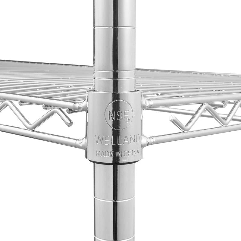 5-Tier Adjustable Steel Wire Shelving Silver