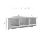 Crosley Brennan White Wood 2-piece Entryway Bench and Shelf Set - 41.5W x 18.25H x 15D