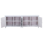 Kendra 94 Reclaimed Pine White Washed Painted Carved Sideboard