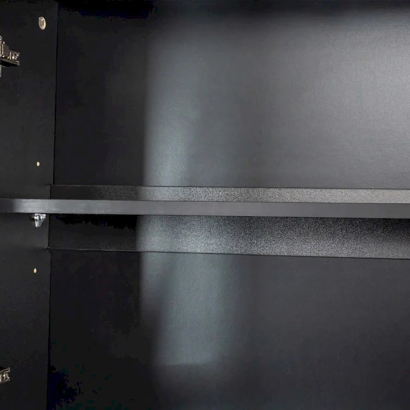 Large Kitchen Pantry Storage Cabinet with Glass Doors,Drawers & Open Shelves