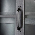 Large Kitchen Pantry Storage Cabinet with Glass Doors,Drawers & Open Shelves