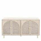 4 Door Rattan Storage Cabinet with Adjustable Shelves